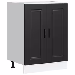 vidaXL Kitchen Base CabinetÂ Porto Black Engineered Wood sink base cabinet