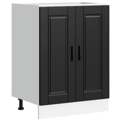 vidaXL Kitchen Base CabinetÂ Porto Black Engineered Wood sink base cabinet