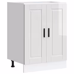 vidaXL Kitchen Base CabinetÂ Porto High Gloss White Engineered Wood