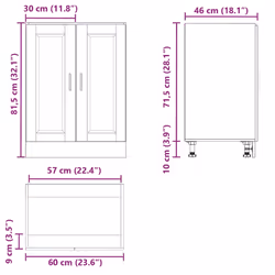 vidaXL Kitchen Base CabinetÂ Porto High Gloss White Engineered Wood