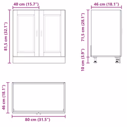 vidaXL Sink Base CabinetÂ "Porto" Sonoma Oak 80x46x81.5 cmÂ Engineered Wood - Additional view 10