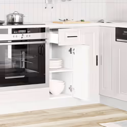 vidaXL Oven CabinetÂ Kitchen Cabinet Oven Unit Oven Base Unit Engineered Wood - high gloss white, 1 pcs - Additional view 2