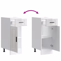 vidaXL Oven CabinetÂ Kitchen Cabinet Oven Unit Oven Base Unit Engineered Wood - high gloss white, 1 pcs - Additional view 8