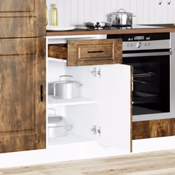 vidaXL Kitchen Base CabinetÂ Porto Smoked Oak Engineered Wood sink base cabinet