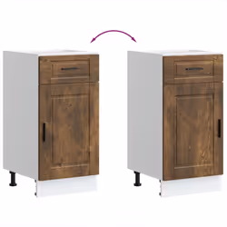 vidaXL Kitchen Base CabinetÂ Porto Smoked Oak Engineered Wood sink base cabinet - Additional view 7