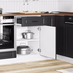 vidaXL Oven CabinetÂ Kitchen Cabinet Oven Unit Oven Base Unit Engineered Wood - black, 1 pcs - Additional view 2