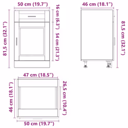 vidaXL Oven CabinetÂ Kitchen Cabinet Oven Unit Oven Base Unit Engineered Wood - black, 1 pcs - Additional view 3
