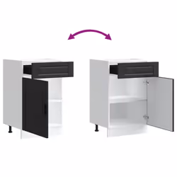vidaXL Oven CabinetÂ Kitchen Cabinet Oven Unit Oven Base Unit Engineered Wood - black, 1 pcs - Additional view 8