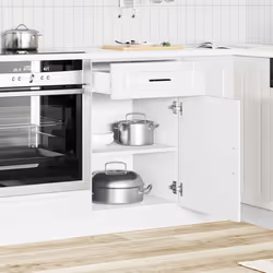vidaXL Kitchen Base CabinetÂ Porto High Gloss White Engineered Wood