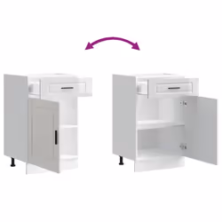 vidaXL Kitchen Base CabinetÂ Porto High Gloss White Engineered Wood - Additional view 8