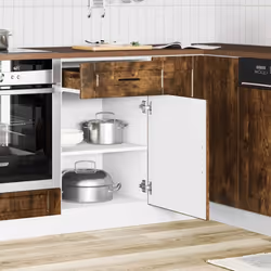 vidaXL Kitchen Base CabinetÂ Porto Smoked Oak Engineered Wood sink base cabinet