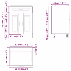 60 cm) vidaXL Oven CabinetÂ Kitchen Cabinet Oven Unit Oven Base Unit Engineered Wood - kitchen base cabinet (1 drawer 2 doors