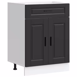 vidaXL Kitchen Base CabinetÂ Porto Black Engineered Wood sink base cabinet