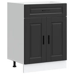 vidaXL Kitchen Base CabinetÂ Porto Black Engineered Wood sink base cabinet