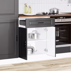 vidaXL Kitchen Base CabinetÂ Porto Black Engineered Wood sink base cabinet