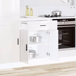 vidaXL Kitchen Base CabinetÂ Porto High Gloss White Engineered Wood