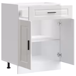 vidaXL Kitchen Base CabinetÂ Porto High Gloss White Engineered Wood - Additional view 4