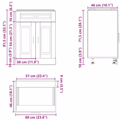 vidaXL Kitchen Base CabinetÂ Porto Concrete Grey Engineered Wood - Additional view 10