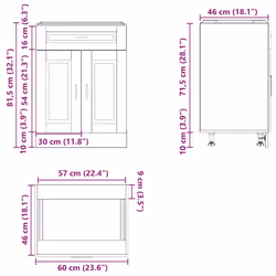 vidaXL Kitchen Base CabinetÂ Porto Old Wood Engineered Wood sink base cabinet