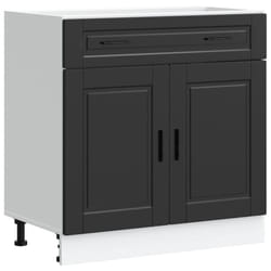 vidaXL Kitchen Base CabinetÂ Porto Black Engineered Wood sink base cabinet
