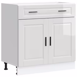vidaXL Kitchen Base Cabinet Porto High Gloss White Engineered Wood