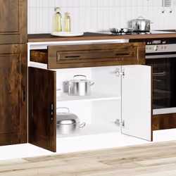 vidaXL Kitchen Base CabinetÂ Porto Smoked Oak Engineered Wood sink base cabinet - Additional view 2