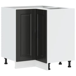 vidaXL Kitchen Corner Base CabinetÂ Porto Black Engineered Wood