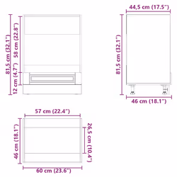 vidaXL Oven CabinetÂ Porto High Gloss White Engineered Wood oven unit - Additional view 9