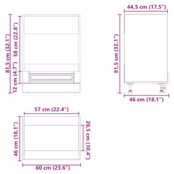 vidaXL Oven CabinetÂ Porto Concrete Grey Engineered Wood oven unit