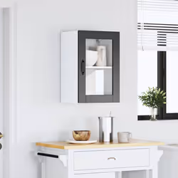 vidaXL Kitchen Wall Cabinet with Glass DoorÂ Porto Black kitchen wall unit - Additional view 2