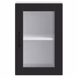 vidaXL Kitchen Wall Cabinet with Glass DoorÂ Porto Black kitchen wall unit - Additional view 5
