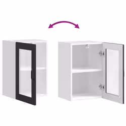 vidaXL Kitchen Wall Cabinet with Glass DoorÂ Porto Black kitchen wall unit - Additional view 9