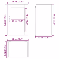 vidaXL Kitchen Wall Cabinet with Glass DoorÂ Porto Concrete Grey - Additional view 3