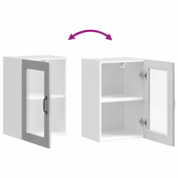 vidaXL Kitchen Wall Cabinet with Glass DoorÂ Porto Concrete Grey - Additional view 9