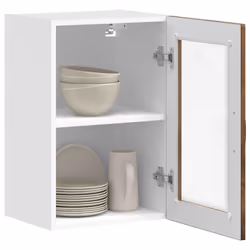 vidaXL Kitchen Wall Cabinet with Glass DoorÂ Porto Smoked Oak kitchen wall unit - Additional view 4