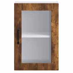 vidaXL Kitchen Wall Cabinet with Glass DoorÂ Porto Smoked Oak kitchen wall unit - Additional view 5