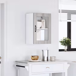 vidaXL Kitchen Wall Cabinet with Glass DoorÂ Porto Grey Sonoma - Additional view 2