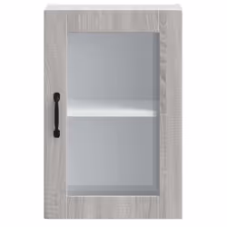 vidaXL Kitchen Wall Cabinet with Glass DoorÂ Porto Grey Sonoma - Additional view 5