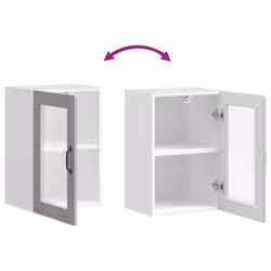 vidaXL Kitchen Wall Cabinet with Glass DoorÂ Porto Grey Sonoma - Additional view 9
