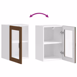 vidaXL Kitchen Wall Cabinet with Glass DoorÂ Porto Brown Oak kitchen wall unit - Additional view 9