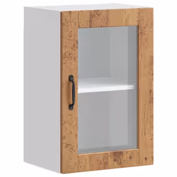 vidaXL Kitchen Wall Cabinet with Glass DoorÂ Porto Old Wood kitchen wall unit