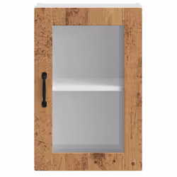 vidaXL Kitchen Wall Cabinet with Glass DoorÂ Porto Old Wood kitchen wall unit - Additional view 5