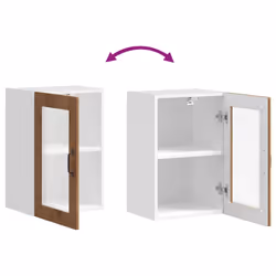 vidaXL Kitchen Wall Cabinet with Glass DoorÂ Porto Old Wood kitchen wall unit - Additional view 9