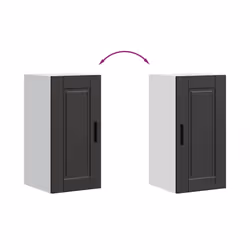 vidaXL Kitchen Wall CabinetÂ Porto Black Engineered Wood kitchen wall unit - Additional view 7