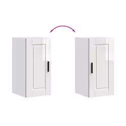 vidaXL Kitchen Wall CabinetÂ Porto High Gloss White Engineered Wood - Additional view 6