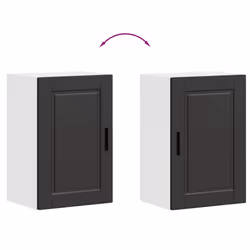 vidaXL Kitchen Wall CabinetÂ Porto Black Engineered Wood kitchen wall unit - Additional view 8