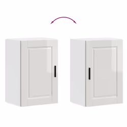 vidaXL Kitchen Wall CabinetÂ Porto High Gloss White Engineered Wood - Additional view 8