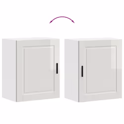 vidaXL Kitchen Wall CabinetÂ Porto High Gloss White Engineered Wood - Additional view 8
