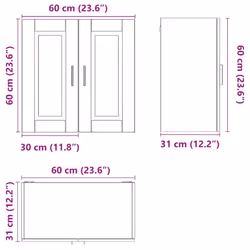 vidaXL Kitchen Wall Cabinet Porto Grey Sonoma Engineered Wood - Additional view 3