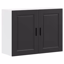 vidaXL Kitchen Wall Cabinet Porto Black Engineered Wood kitchen wall unit